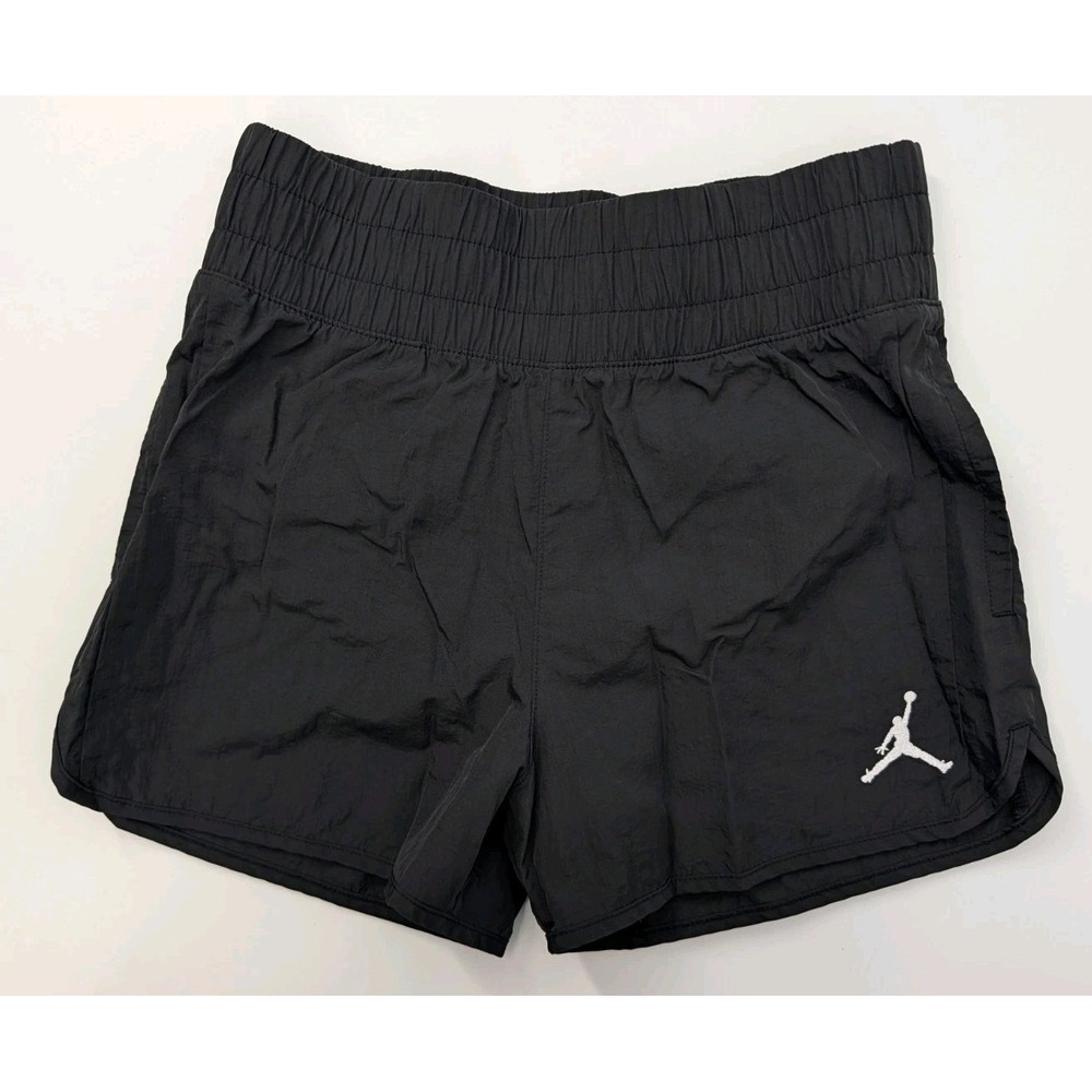 Nike Jordan Brand Jumpman Girls Athletic Black Nylon Shorts Youth Size 12-13